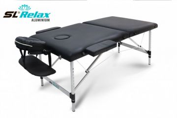 Массажный стол складной SL Relax Aluminium черный