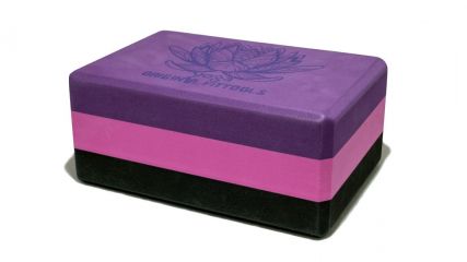 Блок для йоги трехцветный премиум в коробке OFT